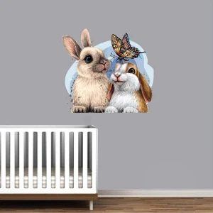 Kt Grup Minik Sevimli Tavşan Kardeşler Duvar Sticker