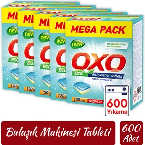 Oxo Bulaşık Makinesi Tableti Mega Paket Deterjan 600 Tablet Hepsi Bir Arada (5X120)