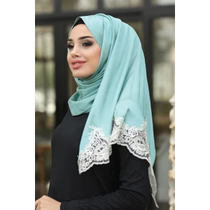 Neva Style - Dantelli Ipek Görünümlü Tesettür Şal 1039