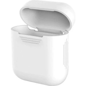 Apple Airpods 1. / 2. Nesil Kılıf Renkli Bitişik Silikon Kılıf Beyaz