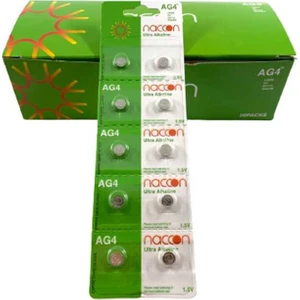 200 Adet Naccon Ag4, LR626, LR66, 177/376/377, SR626, SR626SW Düğme Pil
