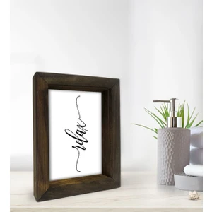 Bk Gift Banyo Dekoratif Doğal Masif Ahşap Çerçeve 15X20CM-2