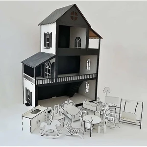 Ahşap Oyun Evi 60 cm Isimli Işıklı
