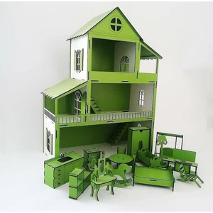 Ahşap Oyun Evi 60 cm Isimli Işıklı
