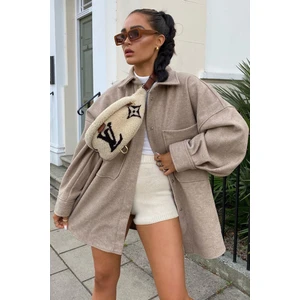 Mad Girls Bej Over Size Gömlek Ceket MG1281