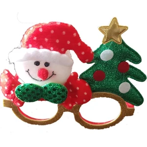 Peluş Yılbaşı Ağaçlı Kardan Adam Şekilli Yılbaşı Gözlüğü