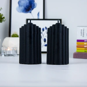 Dekoratif Buzdağı Mum Seti Siyah