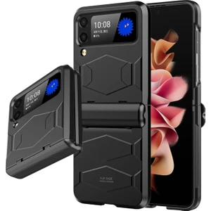 Samsung Galaxy Z Flip 3 5g Için Sağlam Yarı Otomatik Menteşe Koruması Ağır Hizmet Düşmeye Karşı Koruyucu Kılıfı Siyah (Yurt Dışından)