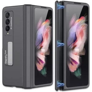 Samsung Galaxy Z Fold 3 5g Için Manyetik Menteşe, Ultra Ince Sert Pc Tampon Her Şey Dahil Manyetik Emme Kılıfı Gri (Yurt Dışından)