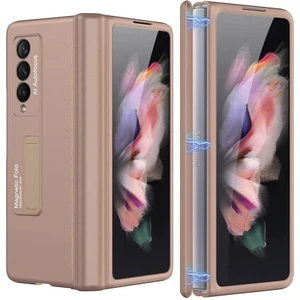 Samsung Galaxy Z Fold 3 5g Için Manyetik Menteşe, Ultra Ince Sert Pc Tampon Her Şey Dahil Manyetik Emme Kılıfı Altın (Yurt Dışından)