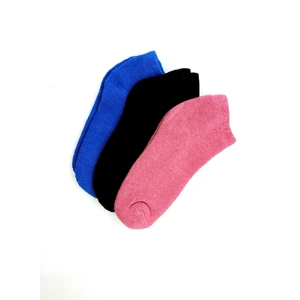 Black Arden Socks Renkli Desensiz Havlu Kadın Patik 3'lü 36-40
