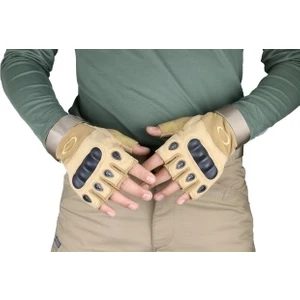 Kemikli Yarım Tactical Eldiven (Bej Renk)
