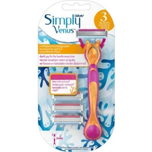 Gillette Simply Venus3 Tıraş Makinesi + 3 Yedek Tıraş Bıçağı