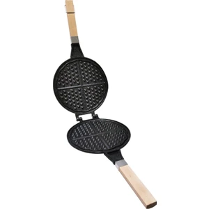 T-0598 Döküm Ahşap Saplı Waffle Tavas 20 cm.
