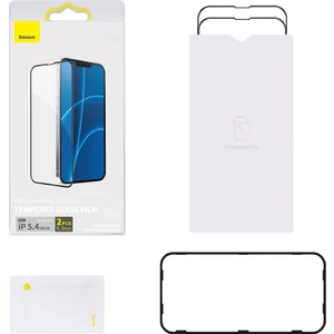 Apple iPhone 13 Mini 5.4" Tam Kaplar Siyah Çerçeveli Temperli Ekran Koruyucu Cam Filmi 0,3mm (2 Adet)