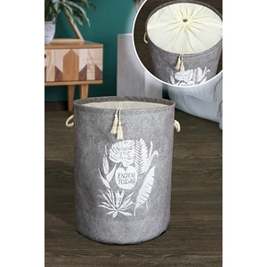 Mor Bebe Keçe Torbalı Sepet - Çok Amaçlı Saklama Organizer 50 x 35 x 35  cm Gri