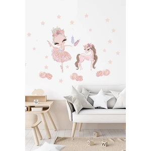 Kt Grup Balerin ve Unicorn Duvar Sticker