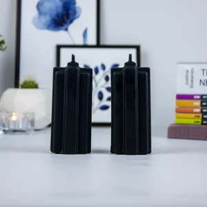 Dekoratif Kübik Mum Seti Siyah