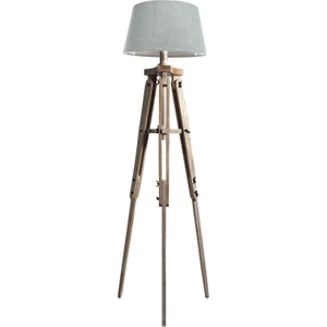 Ağaç Ustası Piega Tripod Lambader Abajur Köşe Lambası Aydınlatma Ahşap Fosil Eskitme Ağaç Country Masif Doğal