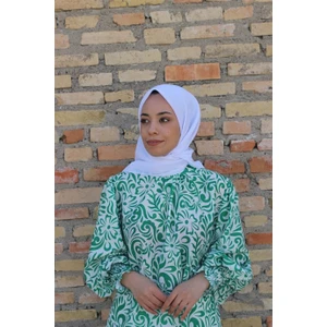 Eşarp Durağı Düz Yazma- Beyaz