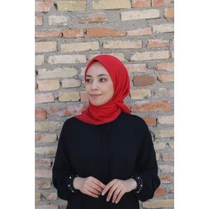 Eşarp Durağı Düz Yazma- Kırmızı