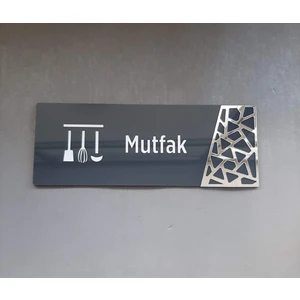 Antrasit Silver Pattern Seri Mutfak Kapı Isimliği 24 x 9 cm 1 Adet