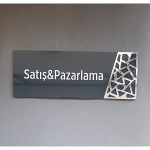 Antrasit Silver Pattern Seri Satış Pazarlama Kapı Isimliği  24 x 9 cm 1 Adet