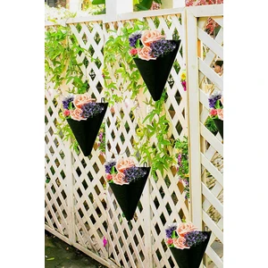 Prizma Çiçeklik Bahçe Balkon Bitki Çiçek Saksı Standı Rafı Keçe Balkon Teras 4 Lü Asılı Saksı