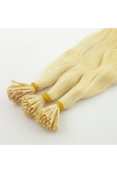 Saç ve Peruk Platin Sarısı 25 Adet Boncuk Kaynak Saç 0,8 gr 65-70 cm Özbek Saçı