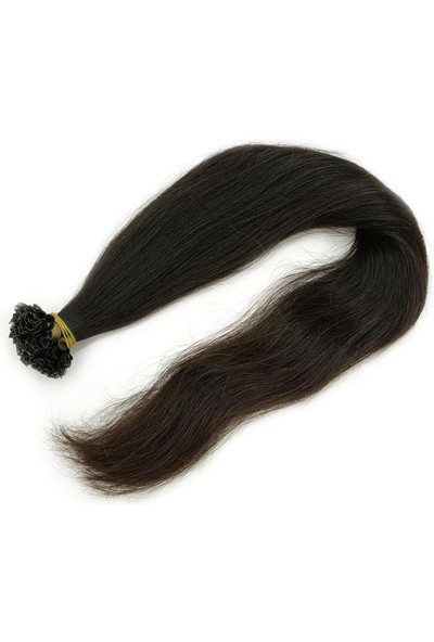 Saç ve Peruk Mikro Kaynak Saç Koyu Kestane Renk 0,6 gr 60 cm 25 Adet