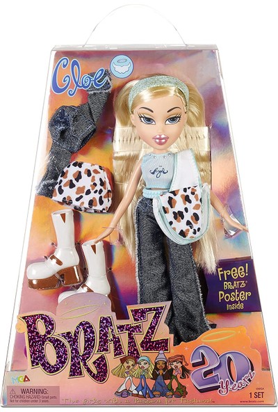 Barbie Giochi Preziosi Mga Bratz 20 Yıl Özel Üretim Yıldönümü Aksesuarlı ve Holografik Posterli Cloe Bebek