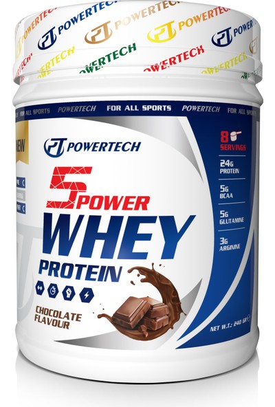 Powertech 5power Whey Protein 240 gr Çikolata Aromalı Protein Tozu