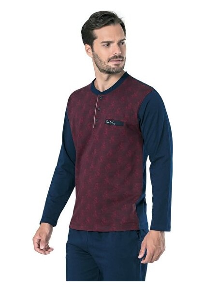 5431 Erkek Üç Düğmeli Cepli Pijama Takımı