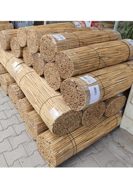 Misina Örgü Kamış Hasır Doğal 1m x 5m Hasır Kamış Çit Bambu Gölgelik Bahçe Dekor