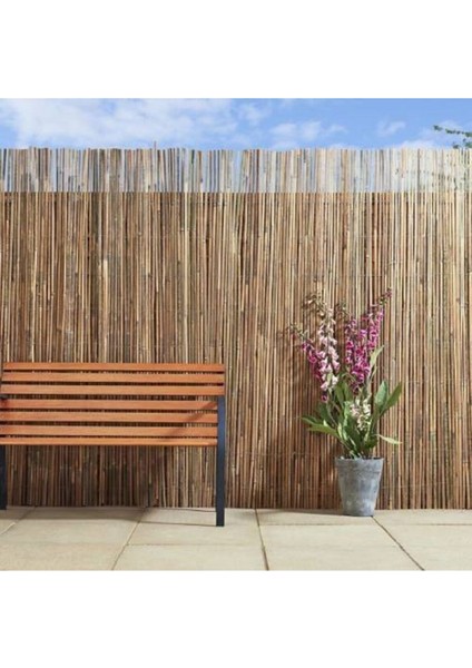 Doğal Kamış Hasır Çit 1m x 3m Doğal Bambu -Bahçe Çiti
