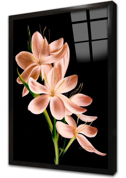 Çiçek Çerçeveli Cam Tablo