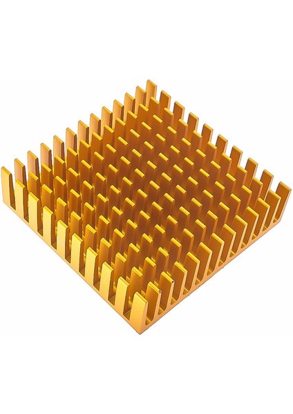 Aluminyum Soğutucu 4x4cm Altın Renk 40x40mm 143 Kanat Pasif Radyatör Peltier