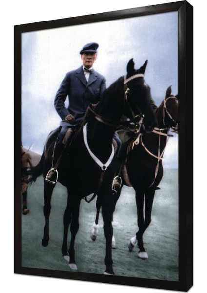 Atatürk At Üstünde Çerçeveli Mdf Tablo