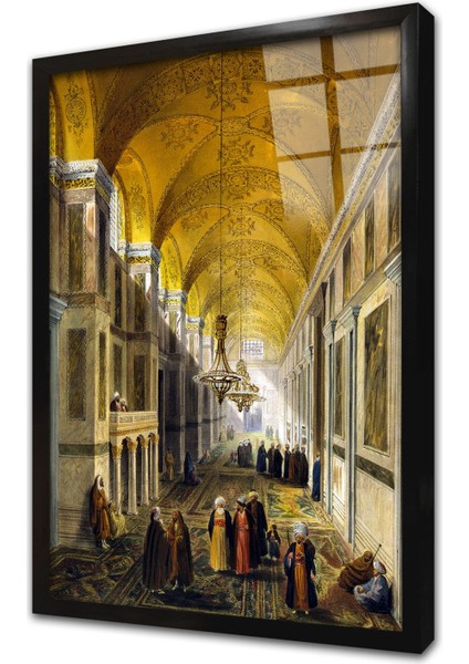 Ayasofya Gaspare Fossati Çerçeveli Cam Tablo