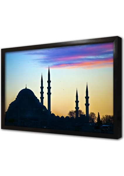 Gün Batımında Cami Çerçeveli Mdf Tablo