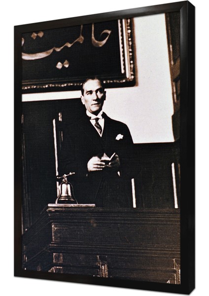 Atatürk Mecliste Konuşma Yaparken Çerçeveli Mdf Tablo