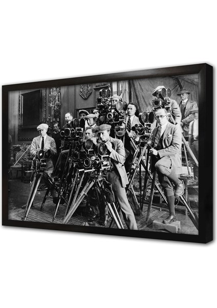 Fotoğraf Makinesi Tarihi Çerçeveli Mdf Tablo