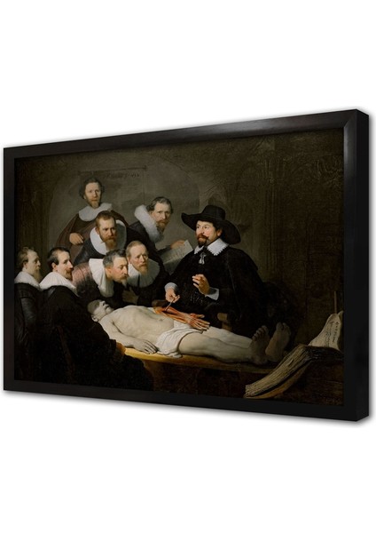 Dr. Nicolaes Tulpun Anatomi Dersi Rembrandt Çerçeveli Mdf Tablo