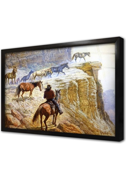 Amerika Kızılderilileri Çerçeveli Cam Tablo