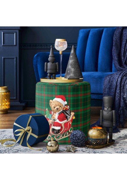 Yılbaşı Kızaklı Santa Teddy Puf