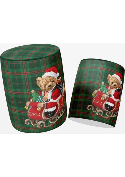 Yılbaşı Kızaklı Santa Teddy Puf modelleri