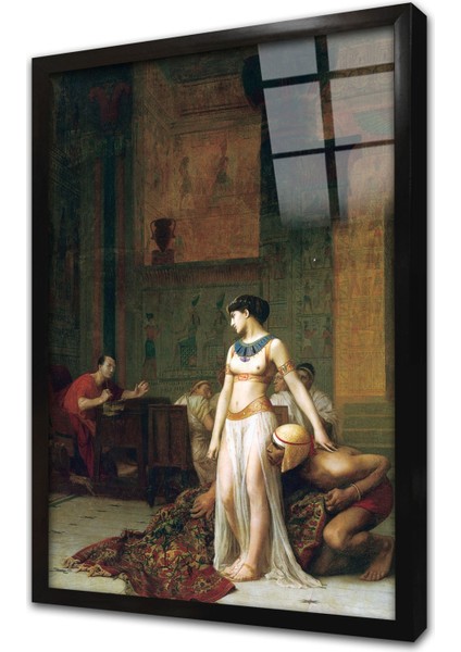 Cleaopatra ve Sezar Çerçeveli Cam Tablo