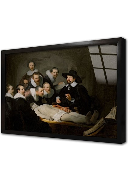 Dr. Nicolaes Tulpun Anatomi Dersi Rembrandt Çerçeveli Cam Tablo