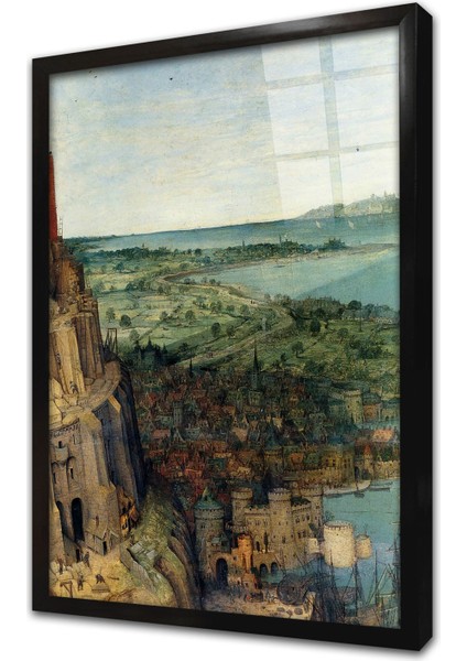 Babil Kulesi Pieter Brueghel Çerçeveli Cam Tablo
