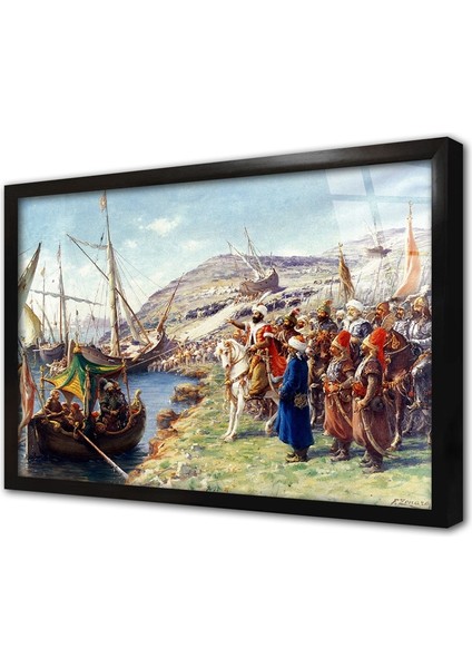 Fatihin Istanbula Girişi Çerçeveli Cam Tablo